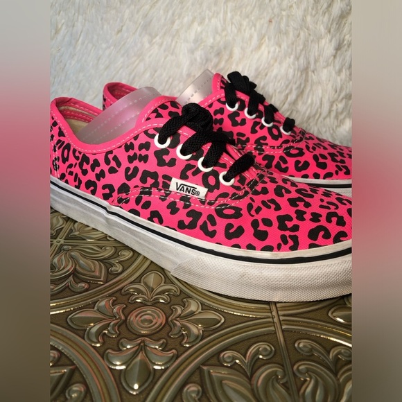 Vans Pink and Black Leopard Sneakers size 3 - Picture 7 of 16